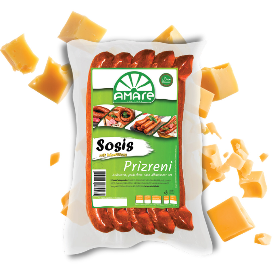 Sosis Prizreni mit Käsefüllung