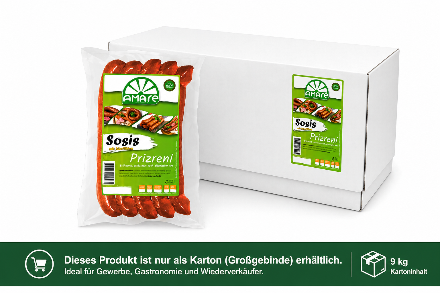 Sosis Prizreni mit Käsefüllung 20x0,45kg Karton